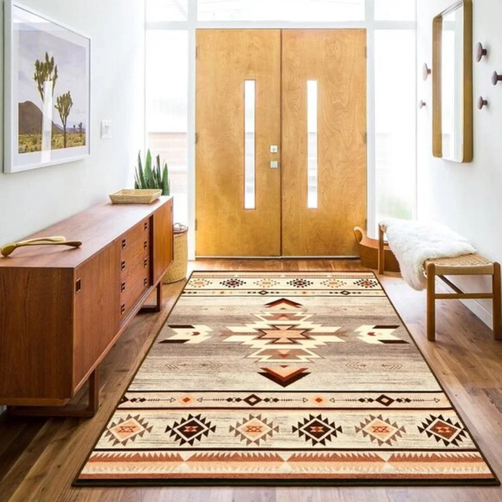 New 3x5 Beige Washable Rug, Non-Slip Aesthetic Carpet for Bedroom & Living Room